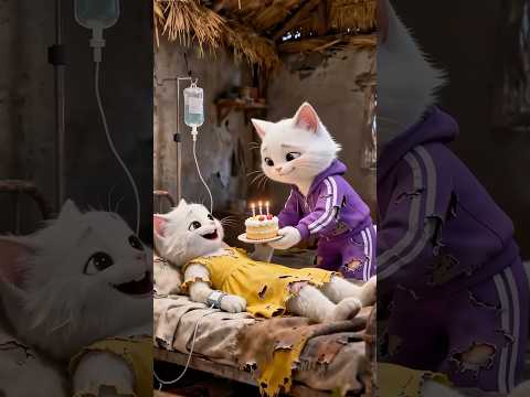 مياو😿كان يتيم وحياته صعبه💔شوفوا غير حياته ازاي🙀 #cat #ai #funny