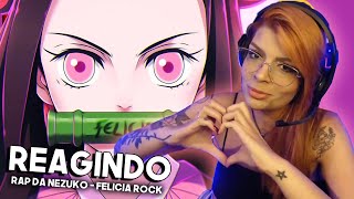 REAGINDO Rap da Nezuko ( Kimetsu no Yaiba ) GAROTA ONI | Felícia Rock