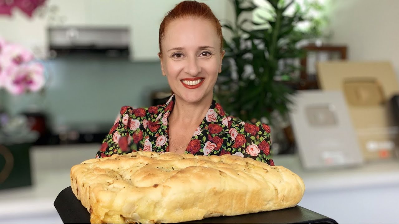 Итальянский Хлеб ФОКАЧЧА с сыром и луком Вкуснейшая итальянская лепешка выпечка хлеба