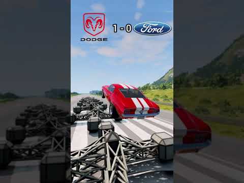 Epic battle, Dodge Charger vs Ford Mustang, Who will win? #beamng #beamngdrive #game #gaming #shorts