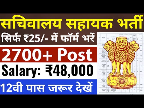 केंद्रीय सचिवालय मे बंपर भर्ती, 2700 से ज्यादा पद / 12th pass government jobs / Latest govt job 2024