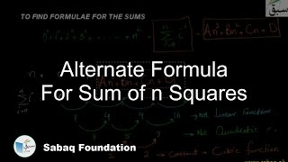 Alternate Formula For Sum of n Squares