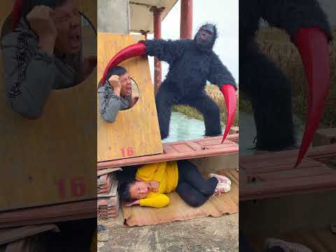tyrant gorilla attacked the young couple #monsters #monster #gorilla