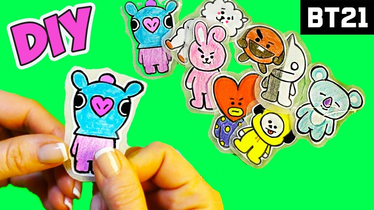 DIY BT21 НАКЛЕЙКИ Рисуем персонажей BT21 BTS