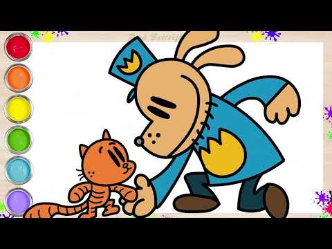 Dog Man & Li’l Petey Drawing Tutorial  Fun Coloring for Kids and Toddlers#pinkbutterflyart #pinkyart
