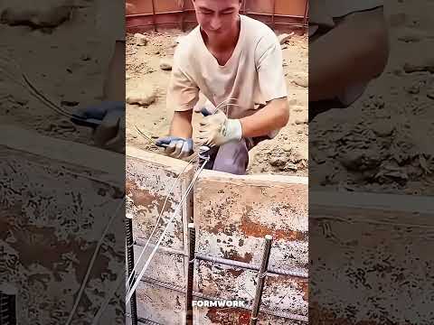 Worker Tying Steel Rebar: Satisfying jobs and machinery in the world