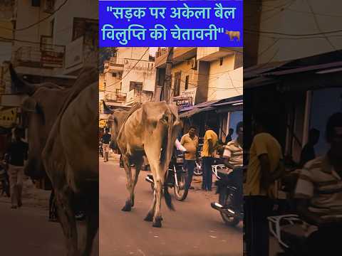 "एक बैल, जो अपनी प्रजाति का आखिरी प्रहरी है" || #EndangeredSpecies #shortsfeed #ytshorts