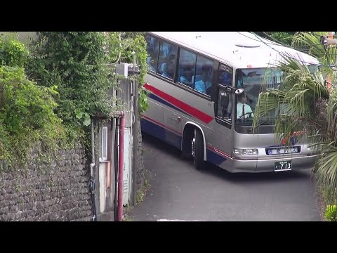 バス運転手 『これアカンやつやん…』 修学旅行の舞台裏 旅館に到着→駐車 西肥バス 日野セレガ  The school excursion trip bus.