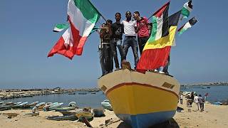 YouTube video thumbnail: Hundreds of Tunisians Demand Release of Jailed Gaza Flotilla Activists
