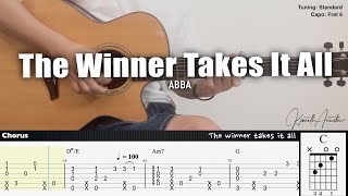 The Winner Takes It All - ABBA | Fingerstyle Guitar | TAB + Chords + Lyrics