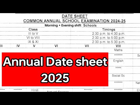 Annual Date sheet 2025😱😄 Morning+evening shift😱दिल्ली के स्टूडेंट्स जरूर देखें😱पेपर इतनी जल्दी शुरू😭