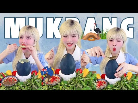 Tóc Vàng mukbang trứng đà điểu EMU