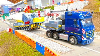 HEAVY HAULAGE RC TRUCK TRANSPORT, FASZINATION MODELLBAU, MB ACTROS SLT, LIEBHERR R960 SME