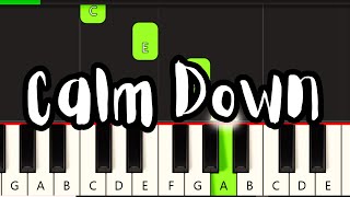 Rema, Selena Gomez - Calm Down | Very Easy Piano Tutorial