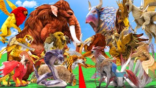 Prehistoric Mammals vs Ark Prehistoric Animals Size Comparison Mammoth vs Lion Animal Epic Battle