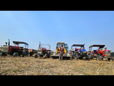 New bull backhoe loader loading swaraj 744 | New mahindra yuvo Tech | Tractor loading video ||