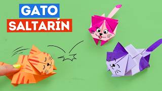 🐱 Cómo hacer un Gato de papel que salta en origami ¡Fácil!