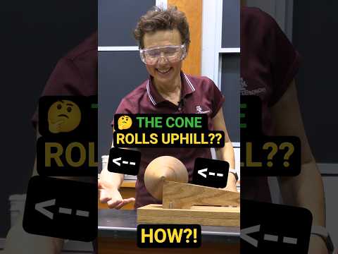 The cone rolls uphill? 🤯🤔 #shorts #DrTatiana #science