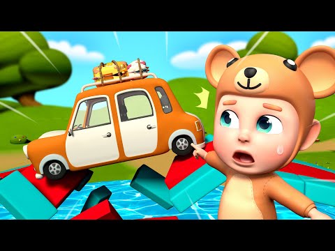 London Bridge is Falling Down - Fun Road Trip with Kids 🚗 | Nursery Rhymes & Rosoo Kids Song