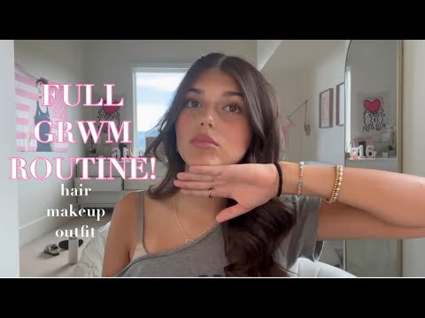 Full GRWM routine! | hair, makeup, outfit ￼|