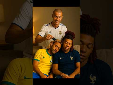 RONALDO AND MESSI Become BALD! Neymar and Mbappe Laughs #football #ronaldo #messi #comedy #shorts