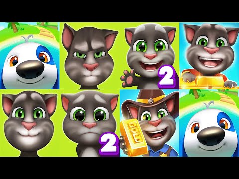 My Talking Tom2 vs My Talking Tom vs Talking Tom Gold Run vs My Talking Hank Islands best 8 Ep4482
