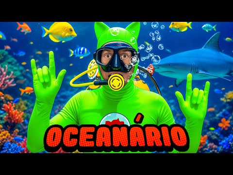GATO GALACTICO Visita o OCEANÁRIO 🐳 Aprendendo Sobre Animais Marinhos 🦈