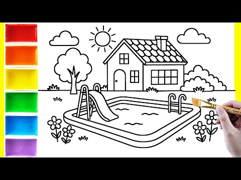 Tô Màu Ngôi Nhà Trên Thảo Nguyên Xanh | Coloring Pages House On The Green Prairie #tomau #doraemon