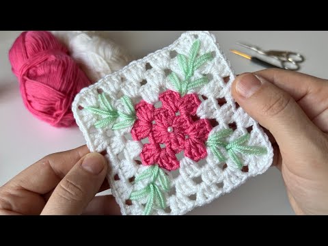 KARE MOTİFLİ TIĞ İŞİ ÖRGÜ BATTANİYE MODELLERİ 💕 KARE MOTİF EKLEME #tutorial #grannysquare