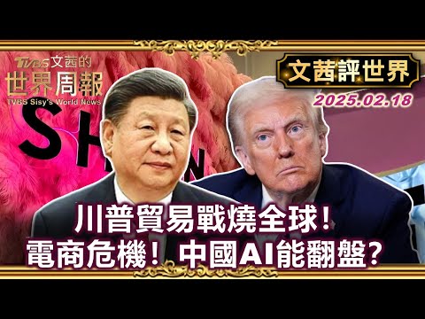 川普貿易戰燒全球！中國電商衰退，AI崛起能逆轉？#TVBS文茜的世界周報 【#文茜評世界】#關稅 #川普 #中國 #電商 #AI #Shein #Timu #DeepSeek 20250218