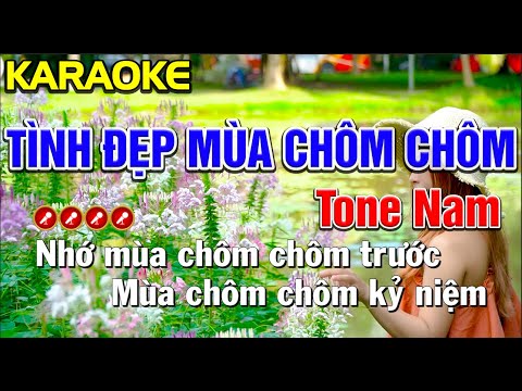 ✔ TÌNH ĐẸP MÙA CHÔM CHÔM Karaoke Tone Nam | Bến Tình