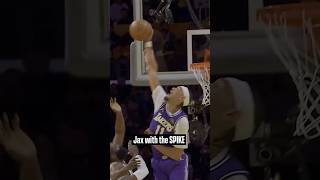 Jaxson blocked it to the FIRST ROW #lakers