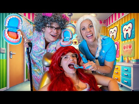 Princess Poppy Goes to Elsa the Dentist - Brushing Your Teeth For Kids!