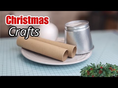 Let's make a Christmas Doll with PAPER TUBES and recycled CANS