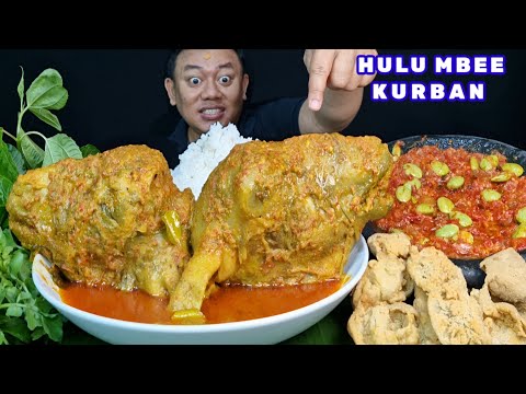 ENAK NAGIH ⁉️ MAKAN GULAI HULU EMBE LANGSUNG 2 SAMBEL PETAI LALAPAN MENTAH SELADA AIR TAHU CRISPY