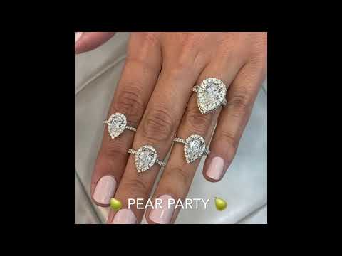 Various Pear Shape Halo Rings