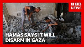 YouTube video thumbnail: Hamas Says it Agrees to Disarm in Gaza as at Least Eight Killed in Overnight Strikes
