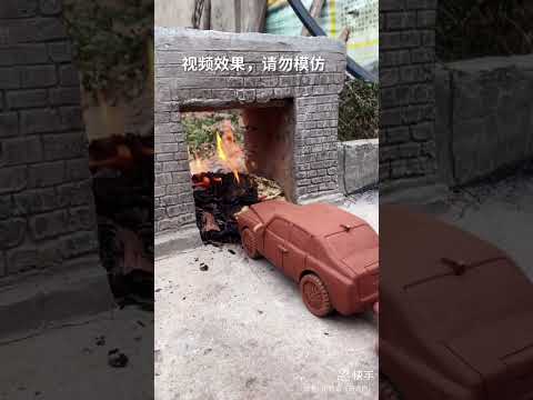 रास्ते में आग लग गयी😂~mini toy -woodworking art skill/wood/hand crafts #shorts
