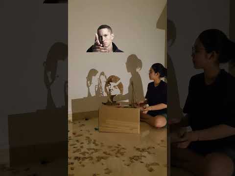 Eminem 🎶🎤 Shadow art handmade from cardboard - by @balana.art #eminem #art #shadow #handmade
