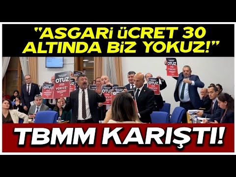 CHP’lilerden TBMM’de asgari ücret protestosu! Tartışma çıktı!