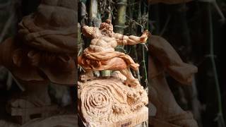 How i carved Jinbei from One Piece of Wood.#onepieceart #woodcarving #animeart #onepiece