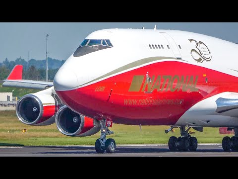 60 MINUTES PURE AVIATION - RED BOEING 747 DEPARTURE - B747 ONLY (4K)