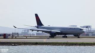 Delta A330 Landing on Runway 4R at Boston Logan