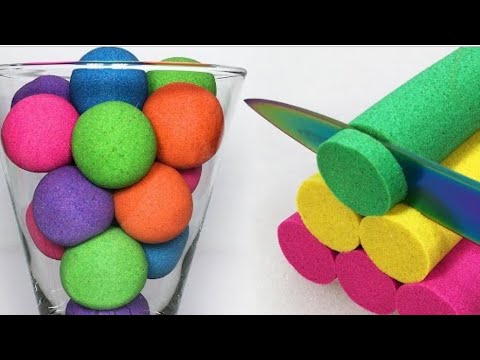 Very Satisfying candy drop and squish Kinetic sand ASMR #shorts