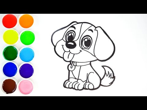 Como Dibujar y Colorear un Perrito con Orejas Grandes / Dibujos Fáciles Para Niños