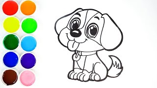 Como Dibujar y Colorear un Perrito con Orejas Grandes / Dibujos Fáciles Para Niños