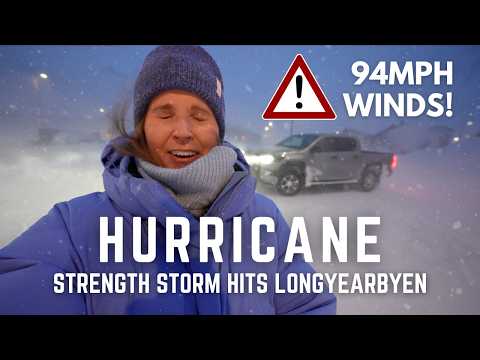 HURRICANE strength STORM hits Svalbard (94mph!) ︱ Longyearbyen