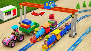 DIY Mini Tractor transporting Containers | Build Port Crane Construction Science Project