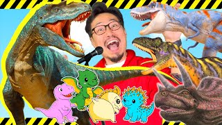 恐竜のうた！おもしろサウルス♪ヒゲパパ【ティラノサウルス・トリケラトプス・スピノサウルス・ジュラシックワールド】★うた・こども・童謡・手遊び・キッズ　Japanese Children's Song