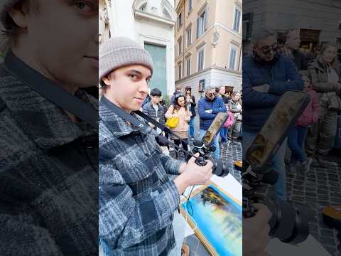 Rome Street Art on Giant Mirror 🤯